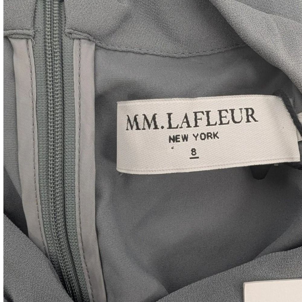 MM LaFleur 8 Adelaide Dress Gray Minimalist Office Business Travel Sheath Modest - Picture 6 of 13